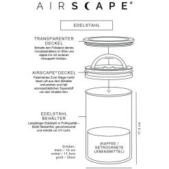 AirscapeKaffeedose 250 g 10 cm schwarz