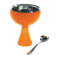 AlessiEisbecher mit Löffel orange Big Love
