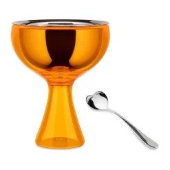 AlessiEisbecher mit Löffel orange Big Love