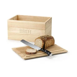 ContinentaBrotkasten m. Deckel Holz 34,5x23x19cm