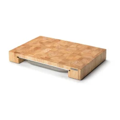 ContinentaSchneidebrett Stirnholz m. Edelstahl Schublade 48x32,5x6,5cm