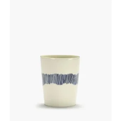 SeraxTeetasse 0,33 l Feast weiß/blaue Streifen