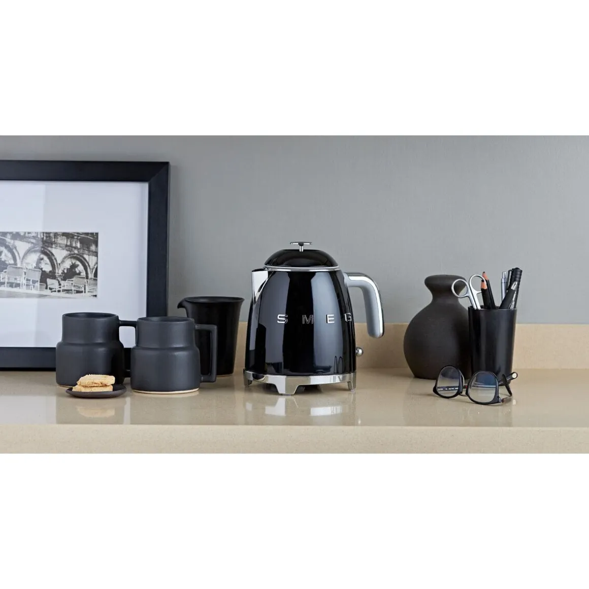 SmegMini-Wasserkocher 0,8 l 1400 W 50’s Style schwarz