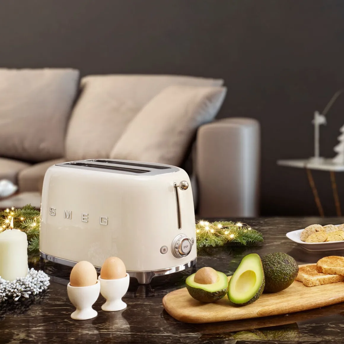 Smeg2-Scheiben-Toaster TSF01 950 W 50's Style creme