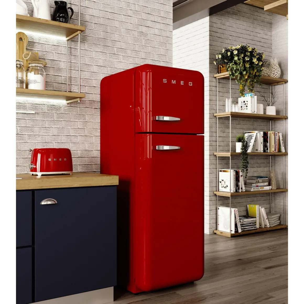 Smeg2-Scheiben-Toaster TSF01 950 W 50's Style rot
