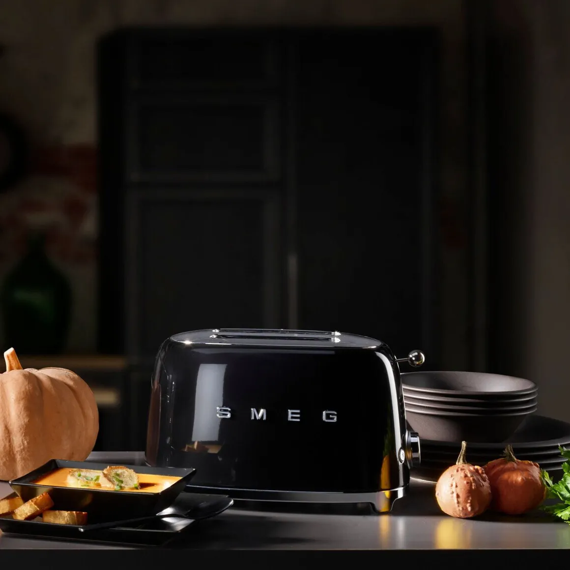 Smeg2-Schlitz-Toaster TSF01 950 W 50's Style schwarz