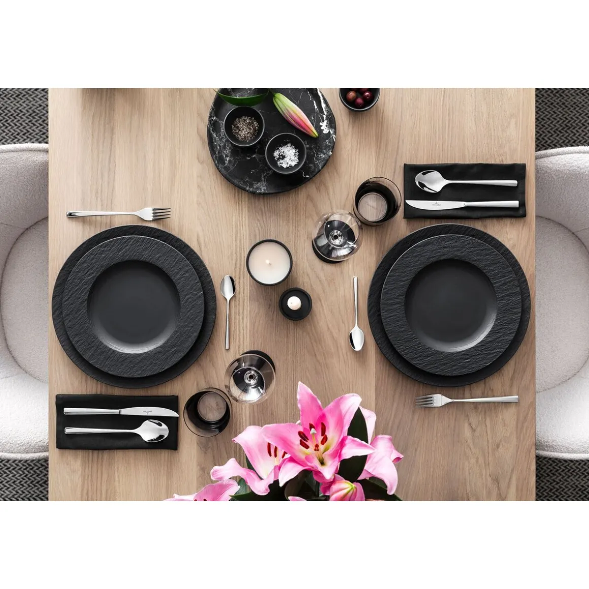 Villeroy & BochDuftkerze Carré Passion 9 cm Manufacture Collier noir